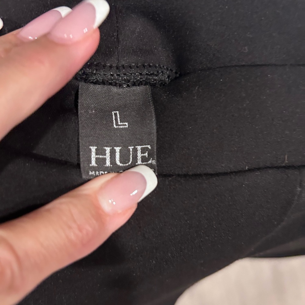 Hue Ponte pants large black with pockets